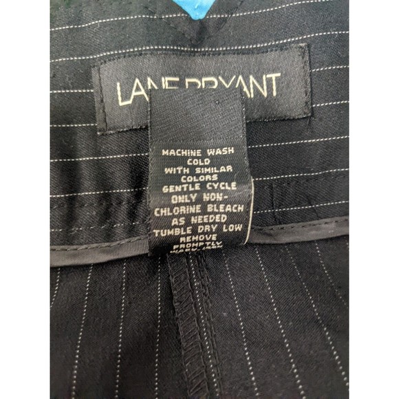 Lane Bryant Women Pants 26 Straight Leg Career Dress Black Pinstripe - Picture 6 of 10